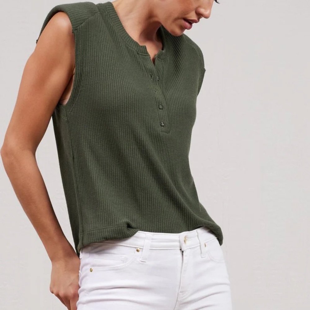 LA MADE Mason Autumn rib Henley tank size XS